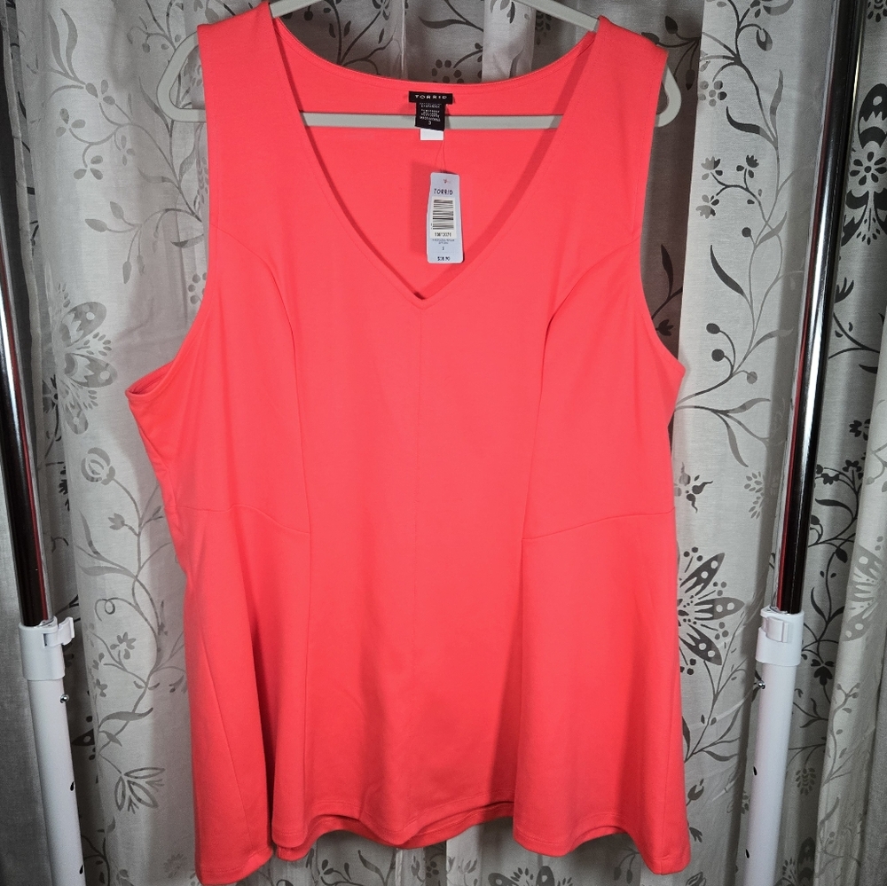 New With Tags! Torrid Bright Pink Sleeveless Shirt Women's Size 3, Size 22/24 3X